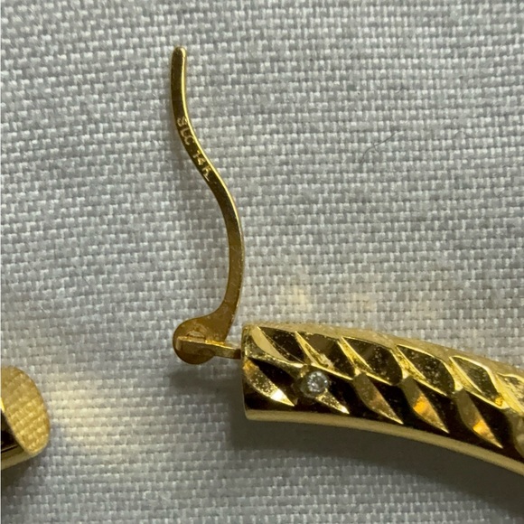 NWT 14k Real Gold Diamond-Cut 70mm Round Tube Hoop Earrings - Genuine 14K “3/3” - Picture 10 of 10